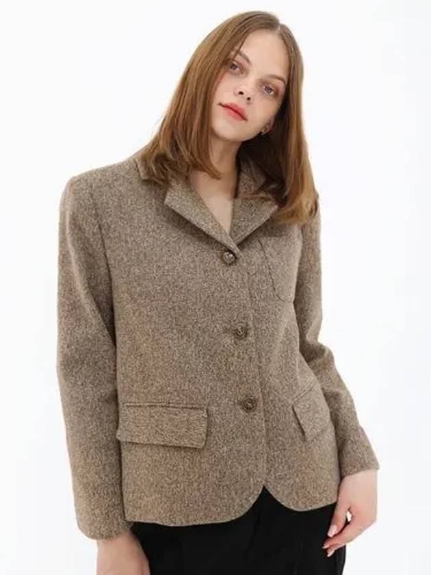 Wool Melange 2 Brown Jacket Wool Brown JK - DAMAGE MNEMONIC - BALAAN 1