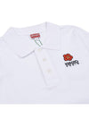 Boke Flower Embroidery Cotton Polo Shirt White - KENZO - BALAAN 4