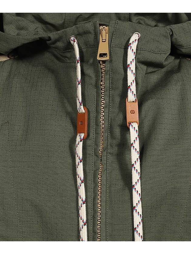 GG Cotton Canvas Zip-Up Jacket Green Beige - GUCCI - BALAAN 4