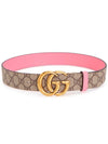 GG Marmont Reversible Leather Belt Beige Pink - GUCCI - BALAAN 4