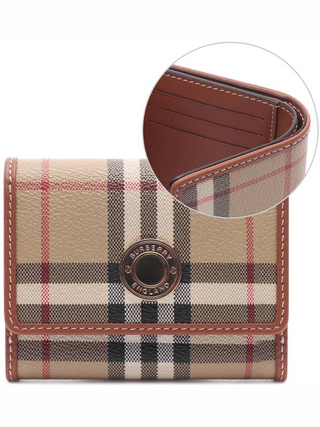 Check Half Wallet Beige - BURBERRY - BALAAN 3