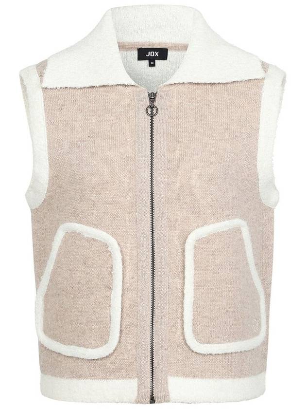 Women s Bookle Big Collar Full Open Vest X2SVV8374 Winter Golf Wear - JDX - BALAAN 1