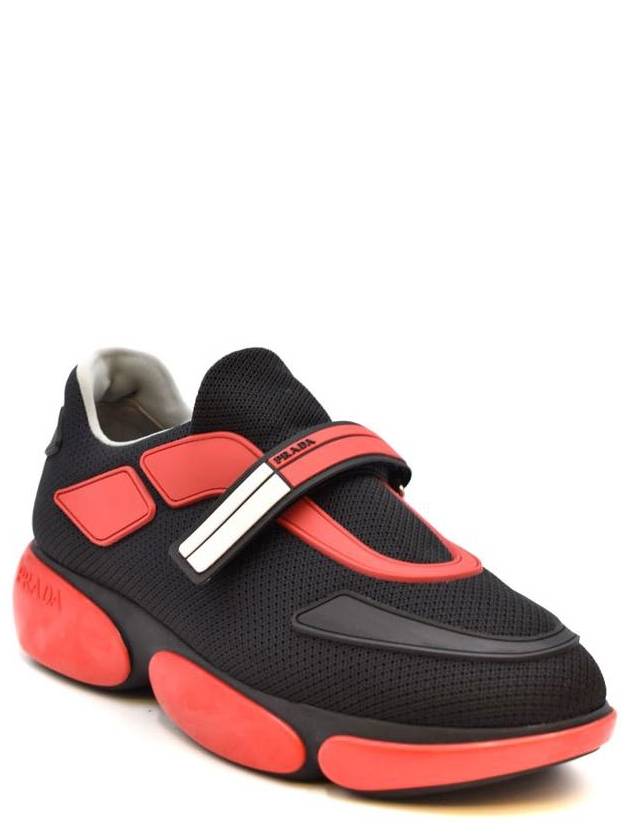 nylon low top sneakers black - PRADA - BALAAN 3