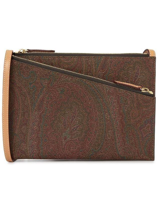 Paisley Zipper Shoulder Bag Brown - ETRO - BALAAN 1