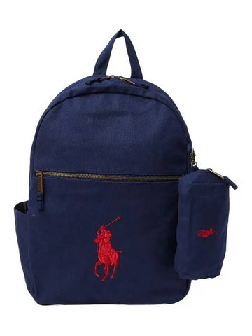 Kids Pony Embroidery Backpack Navy 9AR071 BCV - POLO RALPH LAUREN - BALAAN 1