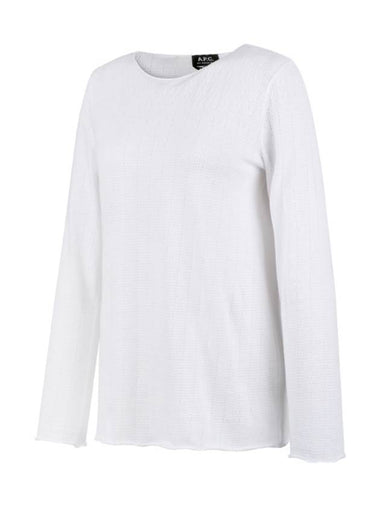 Cotton Long Sleeve T-Shirt White - A.P.C. - BALAAN 1