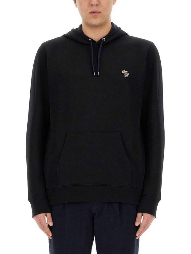 Zebra Patch Cotton Hoodie Black - PAUL SMITH - BALAAN 2