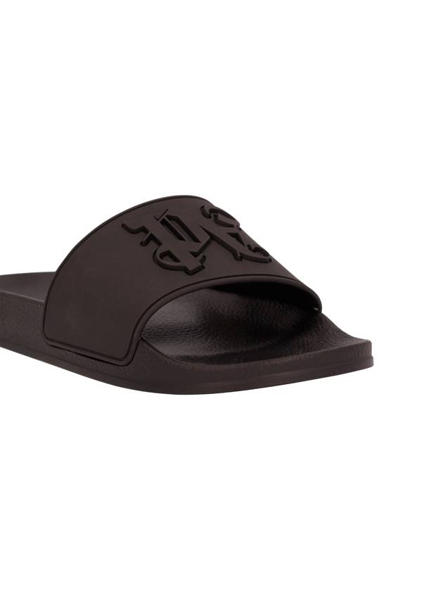 rubber-rise monogram flat slider sandals - PALM ANGELS - BALAAN 5