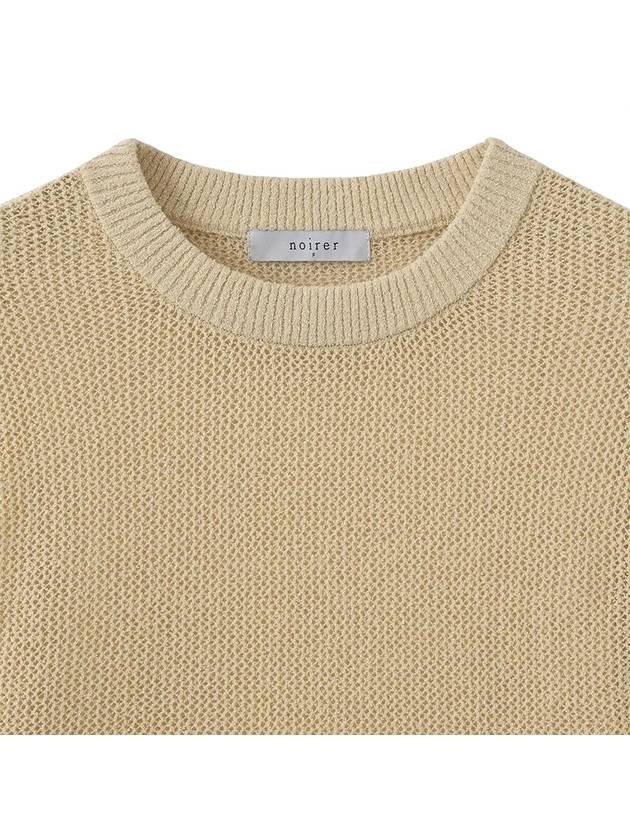 Cotton net loose fit knit pale yellow - NOIRER FOR WOMEN - BALAAN 5