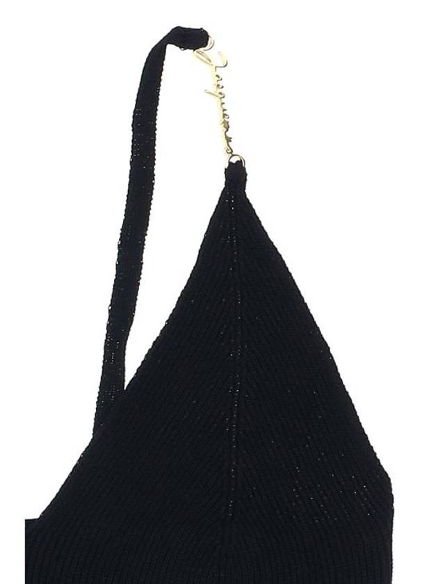 Le Bandeau Pralu Logo Knit Bra Black - JACQUEMUS - BALAAN 4