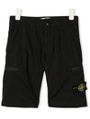 Kids Waffen Cargo Shorts Black 7016L0310 V0029 - STONE ISLAND - BALAAN 2