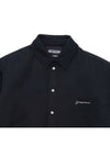 Embroidered Logo Long Sleeve Shirt Black - JACQUEMUS - BALAAN 4