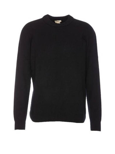 Logo Patch Crew Neck Knit Top Black - TEN C - BALAAN 1