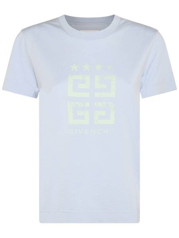 23 fw Light Blue Cotton 4G T-Shirt BW70AS3YEL452 B0480435781 - GIVENCHY - BALAAN 1