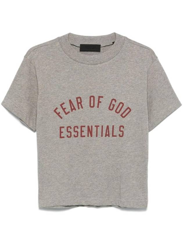 Logo Print Short Sleeve T Shirt Grey - FEAR OF GOD - BALAAN 1