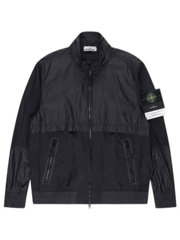 Logo Patch Recycled Nylon Track Jacket Black - STONE ISLAND - BALAAN 2