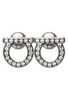 Gancini Crystal Small Earrings Silver - SALVATORE FERRAGAMO - BALAAN 3