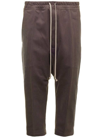 Black Drawstring Cropped Baggy Pants Brown - RICK OWENS - BALAAN.