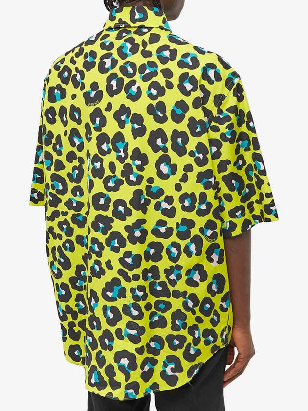 Daisy Leopard Short Sleeve Shirt - VERSACE - BALAAN 4