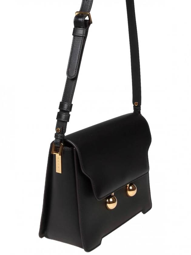 Trunkaroo Medium Leather Shoulder Bag Black - MARNI - BALAAN 3