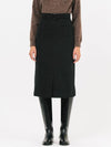 Belted Wool H-Line Skirt Black - JUN BY JUN K - BALAAN 2