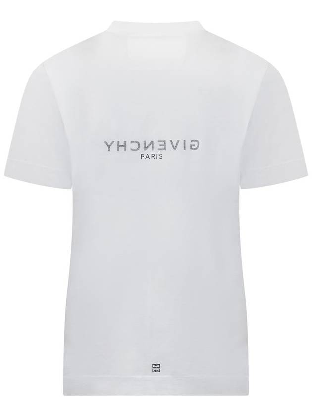 Men's Reverse Logo Round Slim Short Sleeve T-Shirt White - GIVENCHY - BALAAN 3