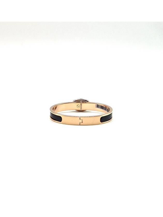 Mini Clic Chaine D'Ancre Bracelet Noir Rose Gold - HERMES - BALAAN 5