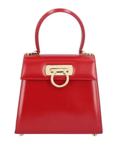 Iconic Top Handle Small Tote Bag Red - SALVATORE FERRAGAMO - BALAAN 1