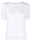 Women's Stitch Lightweight Round Neck Silk Knit Top White - MAISON MARGIELA - BALAAN 1