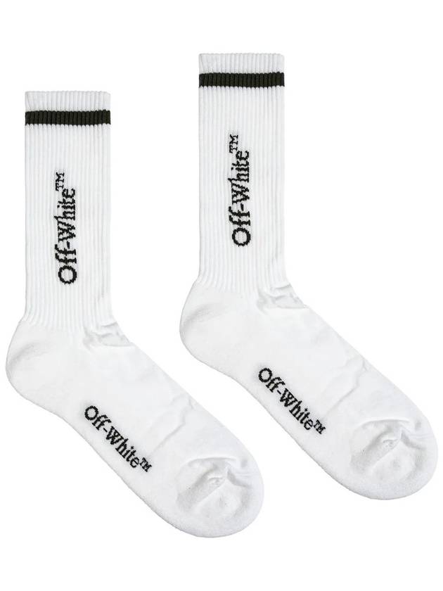 OFF-WHITE LINE MID BKSH CALF KNIT SOCK - OFF WHITE - BALAAN 1