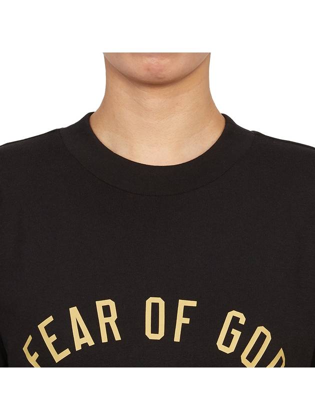 Logo Print Short Sleeve T Shirt Black - FEAR OF GOD - BALAAN 6