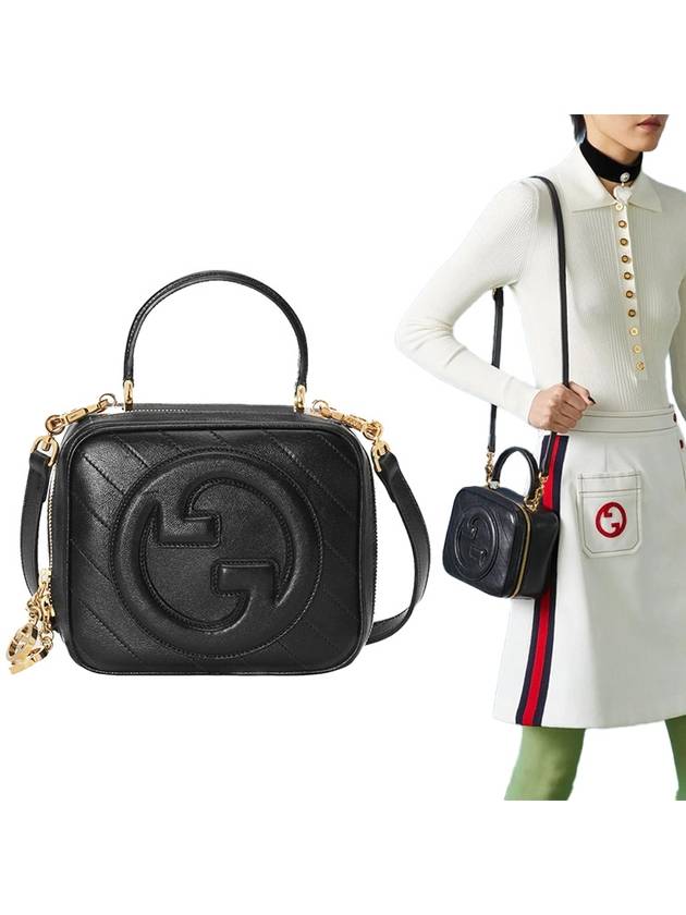 Blondie Top Zipper Leather Shoulder Bag Black - GUCCI - BALAAN 2