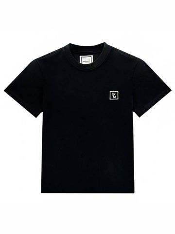 M231TS07708B Back Logo Cotton Short Sleeve T-Shirt Black Women T-Shirt TEO - WOOYOUNGMI - BALAAN 1