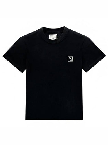 M231TS07708B Back Logo Cotton Short Sleeve T-Shirt Black Women T-Shirt TEO - WOOYOUNGMI - BALAAN 1