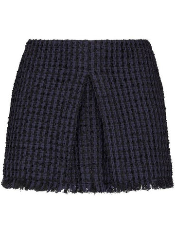 DSQUARED2 Tweed Frayed-Hem Miniskirt - DSQUARED2 - BALAAN 1