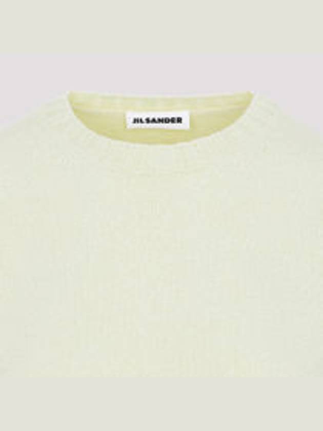 Crew Neck Merino Wool Knit Top Light Pastel Green - JIL SANDER - BALAAN 4