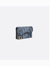 Saddle Bloom Oblique Jacquard Denim Card Wallet Blue - DIOR - BALAAN 3