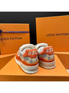 Men's LV Trainer Sneakers Calfskin Damier Orange - LOUIS VUITTON - BALAAN 6