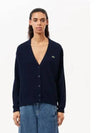 Relaxed Fit V-Neck Wool Cardigan Navy - LACOSTE - BALAAN 2