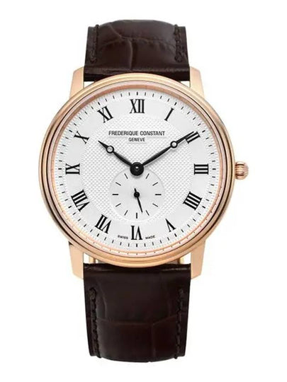 Classics Slimline Watch Gold Brown - FREDERIQUE CONSTANT - BALAAN 2