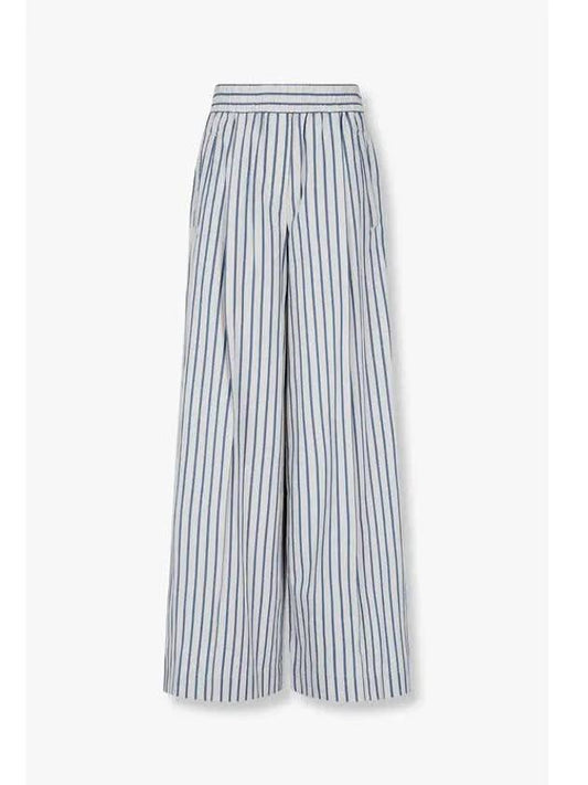 Women s Striped Pattern Wide Pants Light Gray - BRUNELLO CUCINELLI - BALAAN 1