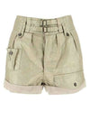 Women's Cargo High Waist Shorts Beige - SAINT LAURENT - BALAAN 1