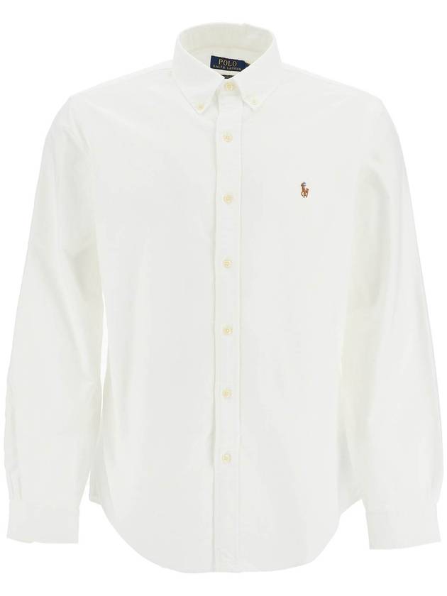 Embroidery Pony Oxford Long Sleeve Shirt White - POLO RALPH LAUREN - BALAAN 2