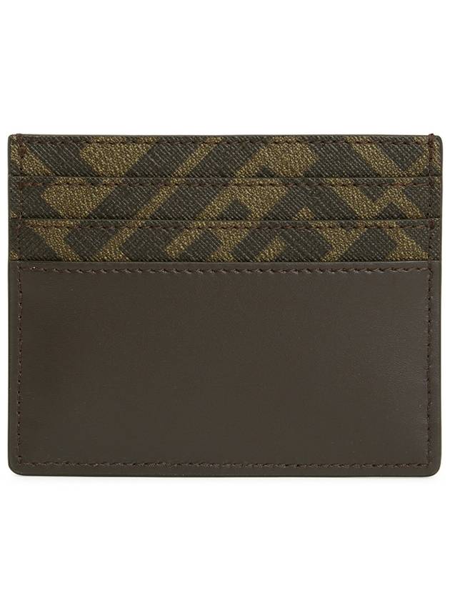 FF Square Leather Card Wallet Brown - FENDI - BALAAN 3