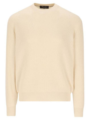 Men's Ribbed Knit Top Cream - LORO PIANA - BALAAN 1