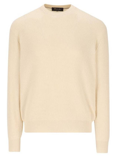 Men's Ribbed Knit Top Cream - LORO PIANA - BALAAN 1