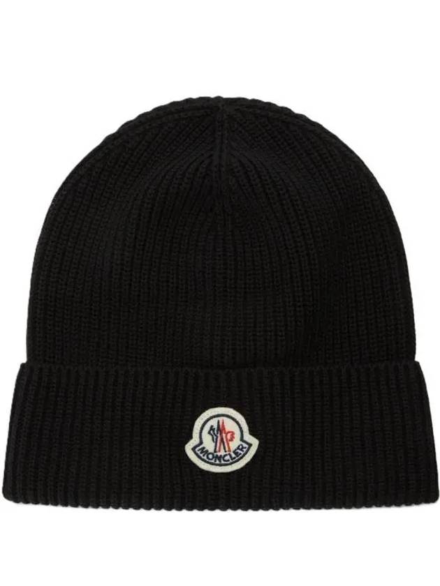 Cotton Beanie Black - MONCLER - BALAAN 2