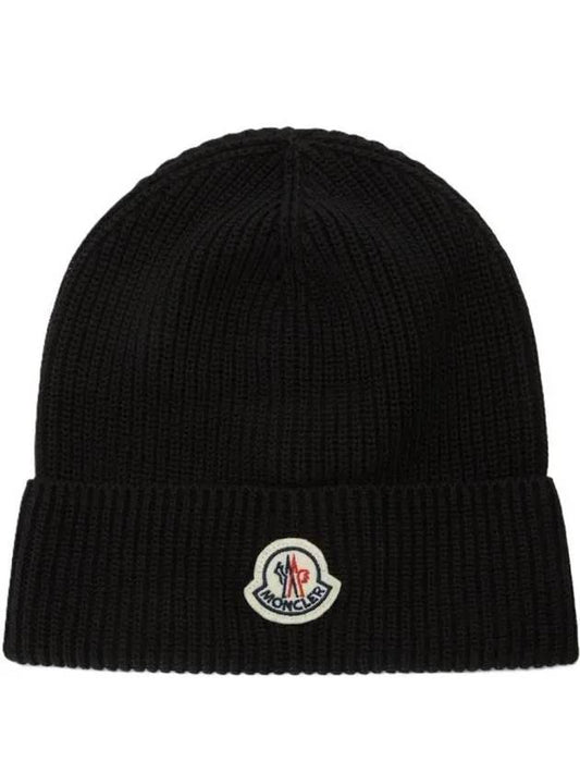 Cotton Beanie Black - MONCLER - BALAAN 2