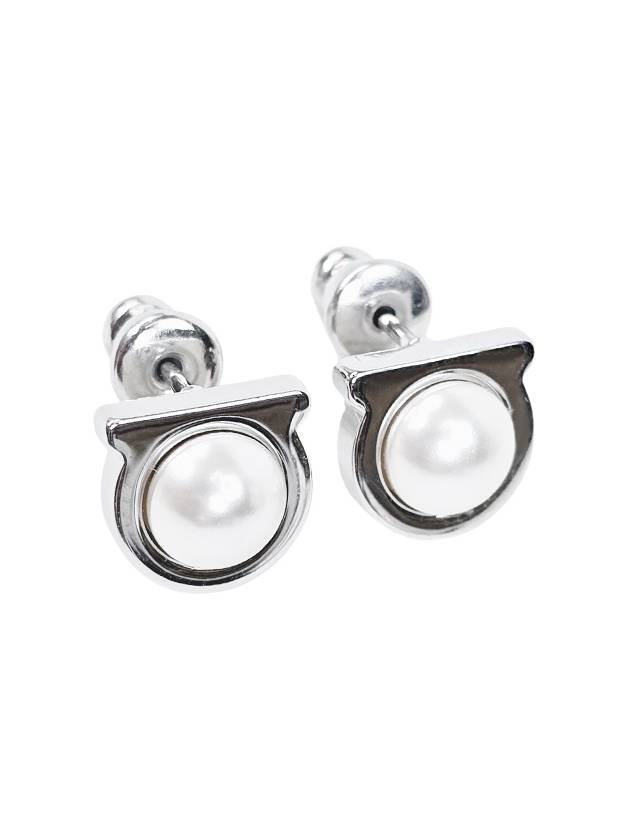 Salvatore Gancini Pearl Silver Earrings White - SALVATORE FERRAGAMO - BALAAN 3