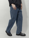 Winter Peach Brushed Stone Washed Over Wide Denim Pants Jincheon - GOLD PERCENT - BALAAN 2